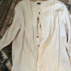 Tan linen dress shirt